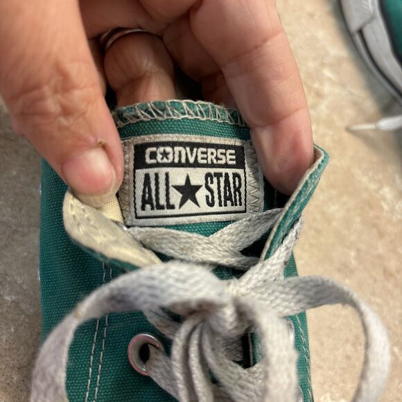 Converse All Star Women Size 6 Green White Sneaker 132301F Canvas Tie - Picture 6 of 8